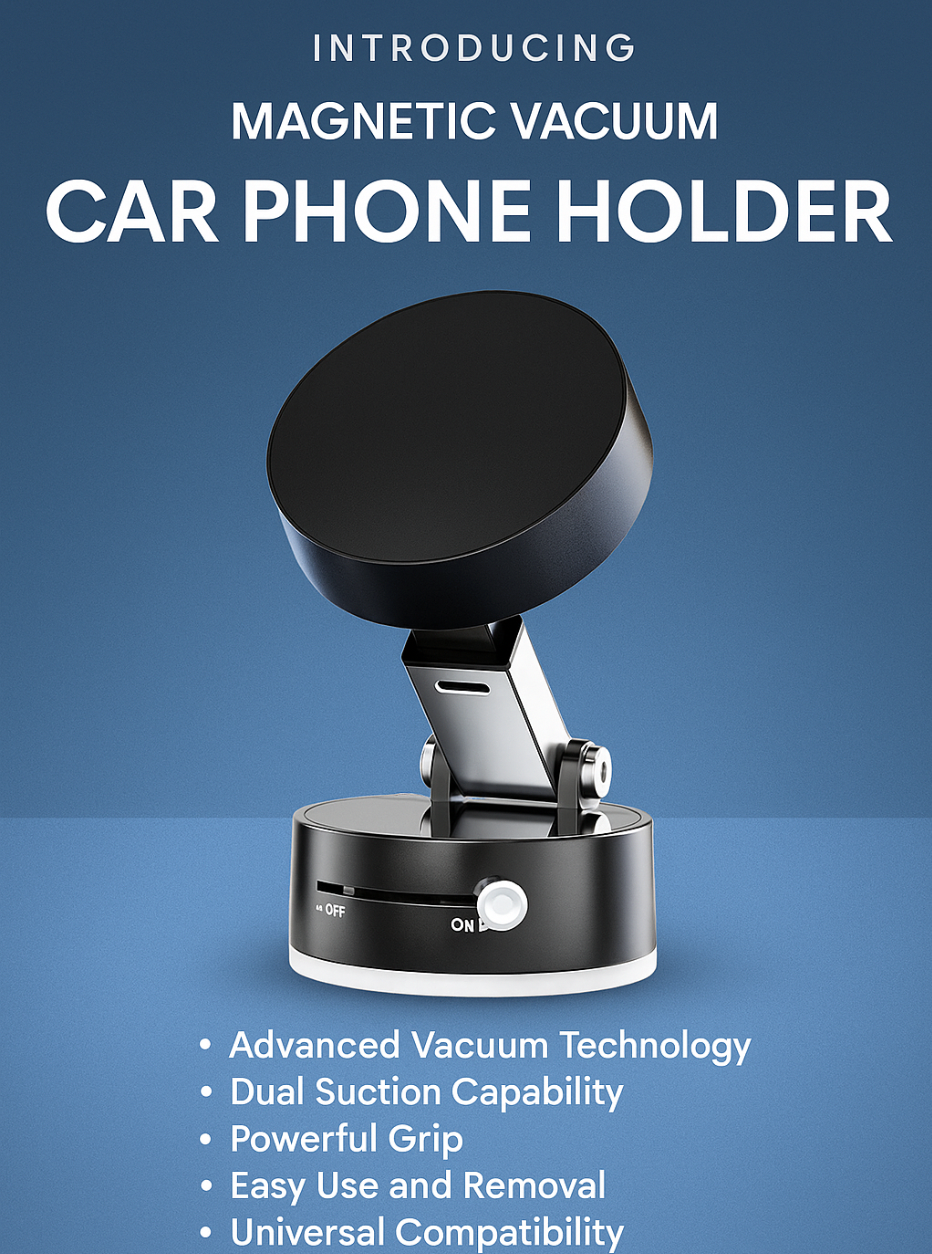 Foldable Magnetic Vacuum Car Phone Holder Foldable Suction Cup With Suction Cup Hands-Free Navigation For Smart Phone