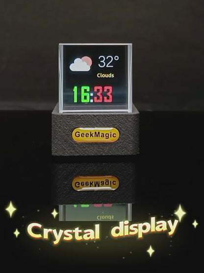 HoloCube Smart Crystal Display – Real-Time Weather, Time, GIFs & Bitcoin Crypto / Stocks (GeekMagic)